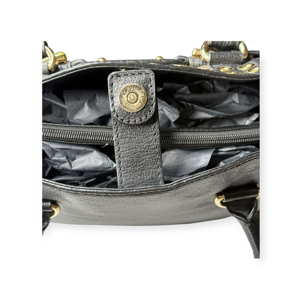 Michael KORS 𖦹 Limited Edition Grommet Large NS Satchel Handbag 𖦹 Black Leather - Picture 9 of 16